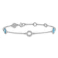 Sterling Silver White Ice Rhodium-Plated 7.25 Inch Blue Topaz And Diamond Bracelet With 1 Extender