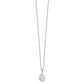 Sterling Silver White Ice Rhodium-Plated 18 Inch Diamond Leaf Pendant Necklace With 2 Extender