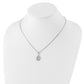 Sterling Silver White Ice Rhodium-Plated 18 Inch Diamond Leaf Pendant Necklace With 2 Extender