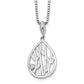 Sterling Silver White Ice Rhodium-Plated 18 Inch Diamond Leaf Pendant Necklace With 2 Extender