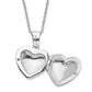 Sterling Silver White Ice Rhodium-Plated 18 Inch Diamond Heart Locket Necklace With 2 Extender