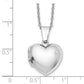 Sterling Silver White Ice Rhodium-Plated 18 Inch Diamond Heart Locket Necklace With 2 Extender