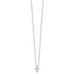 Sterling Silver White Ice Rhodium-Plated 18 Inch Diamond Cross Slide Pendant Necklace With 2 Extender