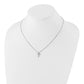 Sterling Silver White Ice Rhodium-Plated 18 Inch Diamond Cross Slide Pendant Necklace With 2 Extender