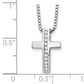 Sterling Silver White Ice Rhodium-Plated 18 Inch Diamond Cross Slide Pendant Necklace With 2 Extender