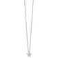 Sterling Silver White Ice Rhodium-Plated 18 Inch Diamond Starfish Slide Pendant Necklace With 2 Extender