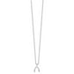 Sterling Silver White Ice Rhodium-Plated 18 Inch Diamond Wishbone Slide Pendant Necklace With 2 Extender