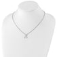 Sterling Silver White Ice Rhodium-Plated 18 Inch Diamond Wishbone Slide Pendant Necklace With 2 Extender