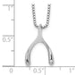 Sterling Silver White Ice Rhodium-Plated 18 Inch Diamond Wishbone Slide Pendant Necklace With 2 Extender