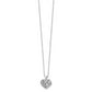 Sterling Silver White Ice Rhodium-Plated 18 Inch Diamond Filigree Heart Locket Necklace With 2 Extender