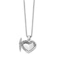 Sterling Silver White Ice Rhodium-Plated 18 Inch Diamond Filigree Heart Locket Necklace With 2 Extender