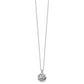 Sterling Silver White Ice Rhodium-Plated 18 Inch Diamond Star Round Locket Necklace With 2 Extender