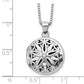 Sterling Silver White Ice Rhodium-Plated 18 Inch Diamond Star Round Locket Necklace With 2 Extender