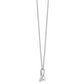 Sterling Silver White Ice Rhodium-Plated 18 Inch Diamond Awareness Ribbon Necklace With 2 Extender