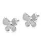 Sterling Silver White Ice Rhodium-Plated Diamond Butterfly Post Earrings