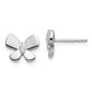 Sterling Silver White Ice Rhodium-Plated Diamond Butterfly Post Earrings