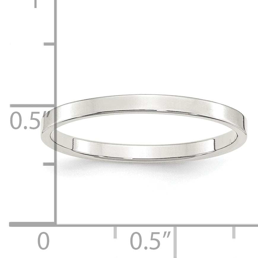 Sterling Silver 2mm Lightweight Flat Size 4.5 Band