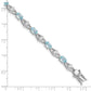 7 Inch Sterling Silver Rhodium-Plated Blue Topaz & Cz Bracelet