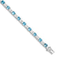 8 Inch Sterling Silver Rhodium-Plated Bluetopaz And Cz Bracelet