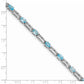 7 Inch Sterling Silver Rhodium-Plated Blue Topaz Bracelet