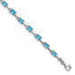 7.25 Inch Sterling Silver Rhodium-Plated Rectangular Blue Topaz Bracelet