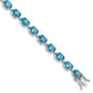 7 Inch Sterling Silver Rhodium-Plated Blue Topaz 6.5In Bracelet