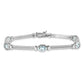 7 Inch Sterling Silver Rhodium-Plated Blue Topaz Bracelet