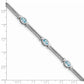 7 Inch Sterling Silver Rhodium-Plated Blue Topaz Bracelet