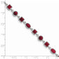 7 Inch Sterling Silver Rhodium-Plated Ruby Bracelet