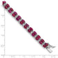 7 Inch Sterling Silver Rhodium-Plated Ruby Bracelet