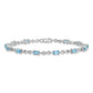 7 Inch Sterling Silver Rhodium-Plated Blue Topaz Bracelet