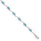 7 Inch Sterling Silver Rhodium-Plated Blue Topaz Bracelet