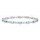 7 Inch Sterling Silver Rhodium-Plated Blue Topaz Bracelet