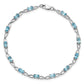 7 Inch Sterling Silver Rhodium-Plated Blue Topaz Bracelet