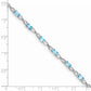 7 Inch Sterling Silver Rhodium-Plated Blue Topaz Bracelet