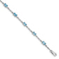 7 Inch Sterling Silver Rhodium-Plated Blue Topaz Bracelet