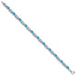 7 Inch Sterling Silver Rhodium-Plated Blue Topaz Bracelet