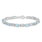 7 Inch Sterling Silver Rhodium-Plated Blue Topaz Bracelet