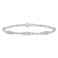 7 Inch Sterling Silver Rhodium-Plated Aquamarine And Diamond Bracelet