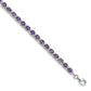 7 Inch Sterling Silver Rhodium-Plated Amethyst And Diamond Bracelet