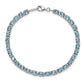 7 Inch Sterling Silver Rhodium-Plated Blue Topaz And Diamond Bracelet