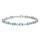 7 Inch Sterling Silver Rhodium-Plated Blue & White Topaz Bracelet