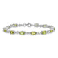 7 Inch Sterling Silver Rhodium-Plated Peridot White Topaz Bracelet