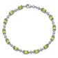 7 Inch Sterling Silver Rhodium-Plated Peridot White Topaz Bracelet