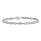 7 Inch Sterling Silver Rhodium-Plated Aquamarine And Diamond Bracelet