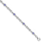 7 Inch Sterling Silver Rhodium-Plated Tanzanite And Diamond Bracelet