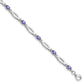 7 Inch Sterling Silver Rhodium-Plated Tanzanite And Diamond Bracelet