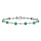 7 Inch Sterling Silver Rhodium-Plated Emerald And White Topaz Bracelet