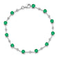 7 Inch Sterling Silver Rhodium-Plated Emerald And White Topaz Bracelet