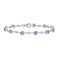 7 Inch Sterling Silver Rhodium-Plated Tanzanite & White Topaz Bracelet